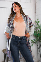 Haptics Fireside Fringe Multi Color Cardigan