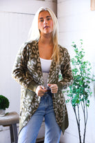 First Love Leopard Olive Cardigan