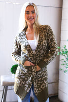 First Love Leopard Olive Cardigan