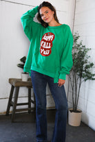 Fantastic Fawn 'Happy Fall Y'all' Kelly Green Sweater