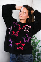Fantastic Fawn Multi Color Stars Cozy Sweater