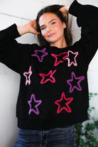 Fantastic Fawn Multi Color Stars Cozy Sweater