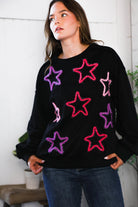 Fantastic Fawn Multi Color Stars Cozy Sweater