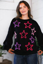 Fantastic Fawn Multi Color Stars Cozy Sweater