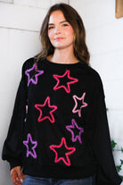Fantastic Fawn Multi Color Stars Cozy Sweater Large