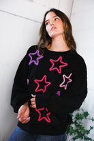 Fantastic Fawn Multi Color Stars Cozy Sweater