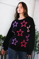 Fantastic Fawn Multi Color Stars Cozy Sweater