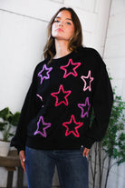 Fantastic Fawn Multi Color Stars Cozy Sweater Small