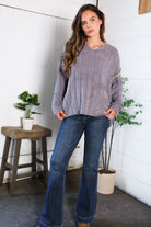 Fantastic Fawn Charcoal Thick Ribbed Sweater