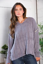 Fantastic Fawn Charcoal Thick Ribbed Sweater