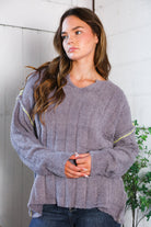 Fantastic Fawn Charcoal Thick Ribbed Sweater