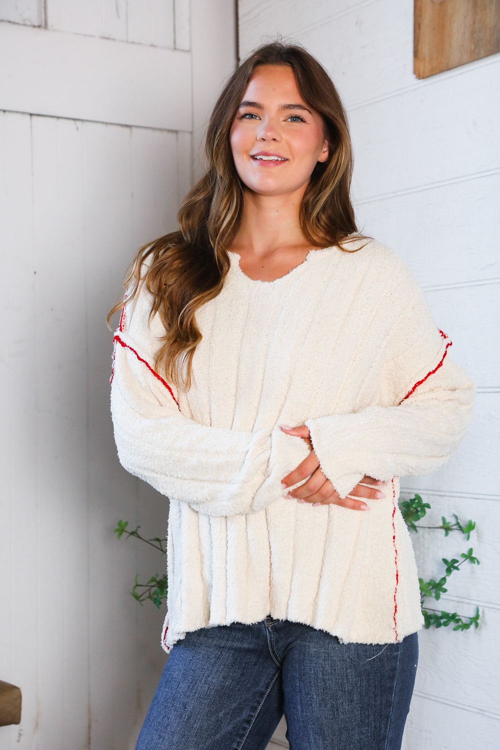 Fantastic Fawn Cream Thick Ribbed Sweater