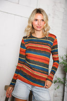 Haptics Canyon Glow Fitted Stripe Hacci Longsleeve Top