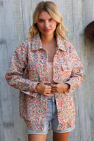 And The Why Multicolor Twill Long Sleeve Button-Down Shacket