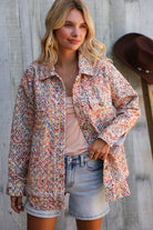 And The Why Multicolor Twill Long Sleeve Button-Down Shacket