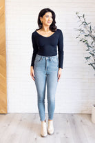 Judy Blue Justine High Rise Control Top Contrast Wash Skinny Jeans Jeans