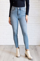 Judy Blue Justine High Rise Control Top Contrast Wash Skinny Jeans 24W Jeans