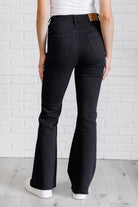 Judy Blue Etta High Rise Tummy Control Top Flare Jeans in Black Ave Shops