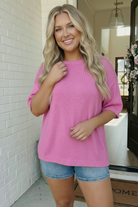 Haptics Pretty in Pink Oversized Knit Sweater