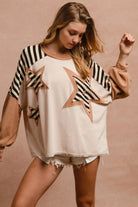 BiBi Star Patchwork Mixed Long Sleeve Top