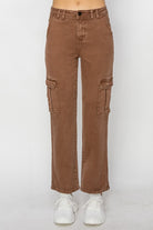 Risen Espresso High Rise Cargo Jeans Jeans