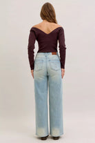 Judy Medium Washed Blue High Waist Column Straight Jeans