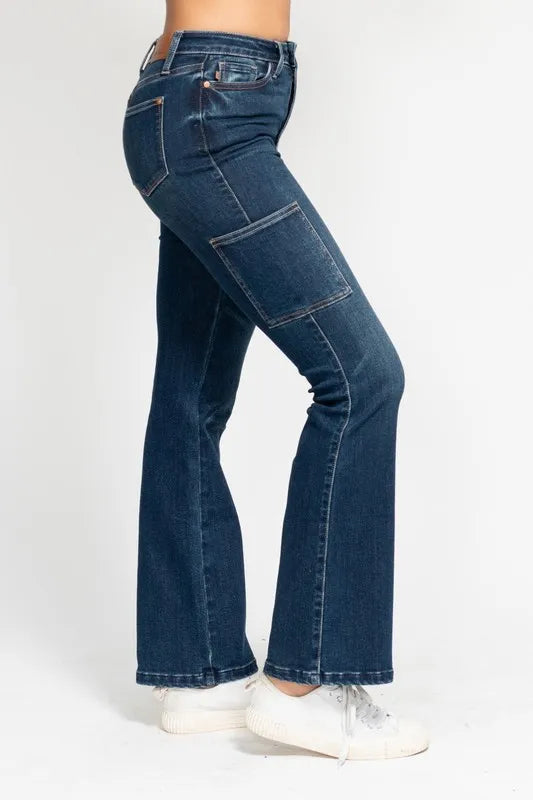 Judy Blue High Waist Cargo Bootcut Jeans