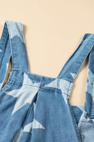 Preorder Star Print Buttoned Strap Wide Leg Denim Overalls