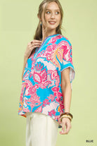 Umgee Abstract Print Oversized Top