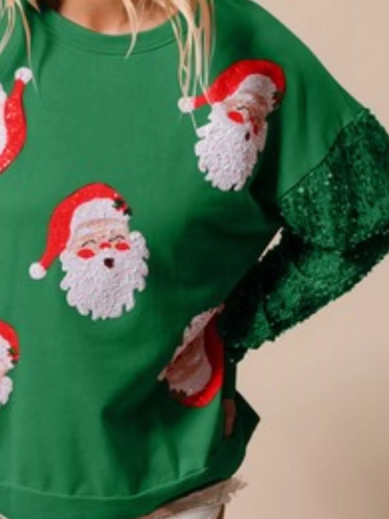 Preorder: Christmas Theme Sequin Long Sleeve Sweatshirt