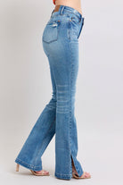 Judy Blue High Wasited Tummy Control Vintage Wash Side Slit Slim Boot Jeans