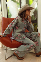 BiBi Flower Printed Denim Pants