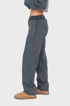 Mono B Jungle Green Elastic Waist Fleece Pants with Pockets Activewear