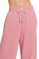 Zenana Wide Leg Light Rose Scuba Drawstring Pants