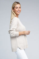 Zenana Raglan Chenille Long Sleeve Sweater ZENANA