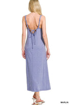 Zenana Marlin French Terry Twisted Strap Midi Dress