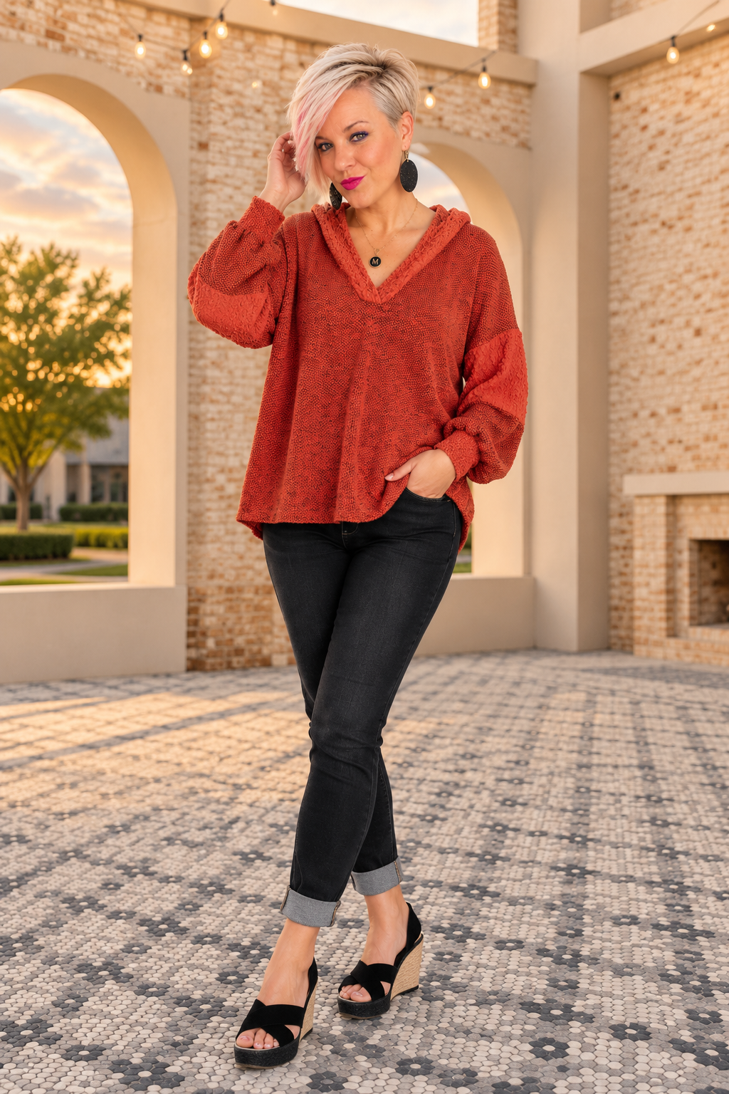 Haptics Planning Ahead Color Block Hoodie Tops