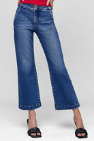 RISEN Tummy Control High Rise Crop Jeans Dark