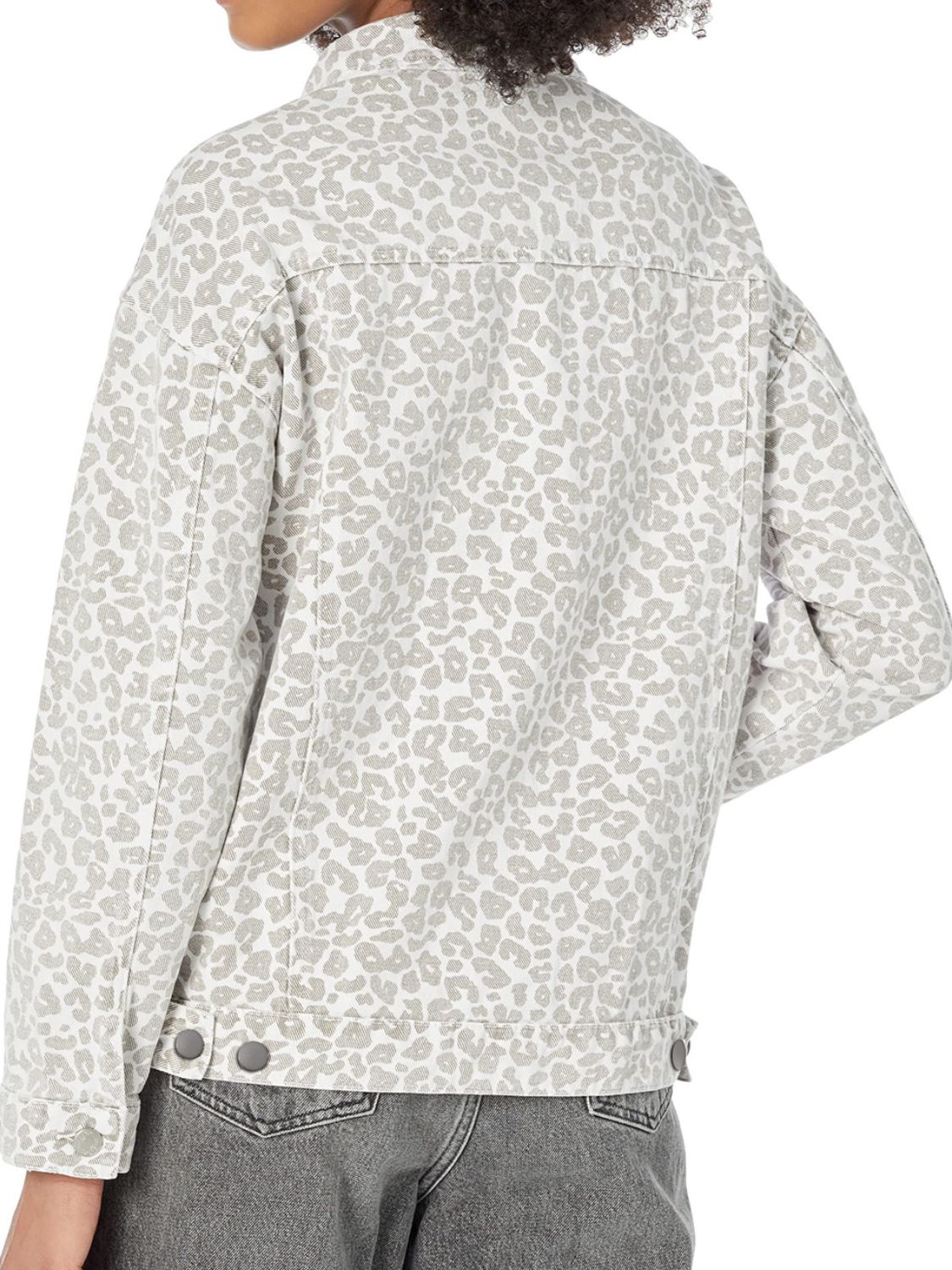 Preorder: Leopard Button Up Long Sleeve Denim Jacket