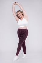 Zenana Plus Size Mineral Wash Yoga Leggings ZENANA