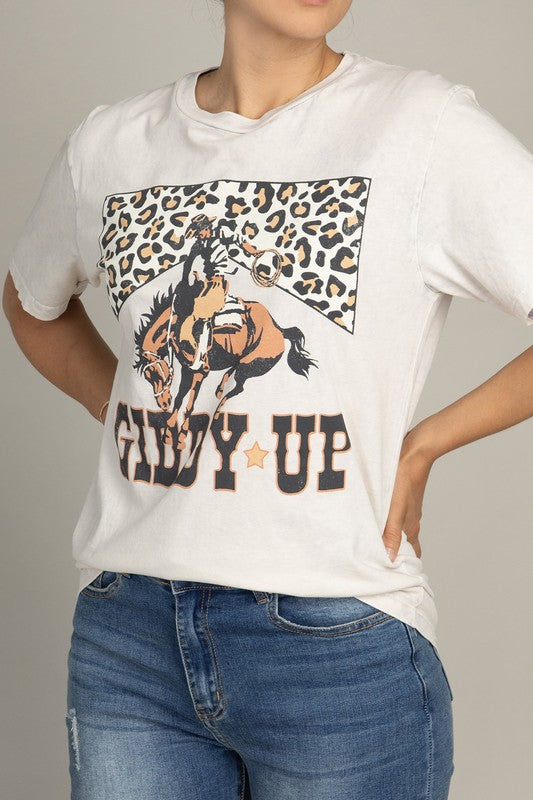 Lotus Fashion Collection Giddy Up Graphic Top Lotus Fashion Collection