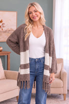 Kye Mi Borrow my Sweater Fringe Cardigan in Mocha L Cardigans