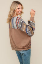 Haptics Multi-Color Stripe French Terry Pullover