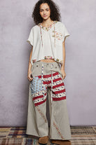 POL Off White Short Sleeve Hooded Top with Back-Open Detail