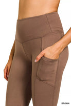 Zenana Brown Brushed Dty Microfiber Flare Pants