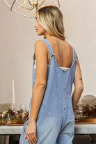 BiBi Washed Denim Buttoned Overall Jumpsuit