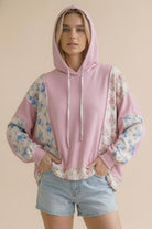 Haptics Sweet Spring Blossoms Color Block Hoodie