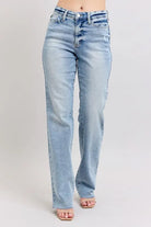 Judy Blue Mid Rise Light Wash Dad Jeans
