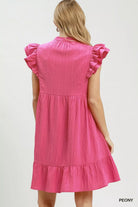 Umgee Peony Ruffle Sleeve Babydoll Dress