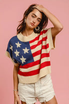 BiBi Star Patches American Flag Sleeveless Sweater